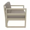 Mykonos Club Chair in Taupe with Sunbrella Charcoal Cushion - Side Angle - Mykonos Club Chair in Taupe with Sunbrella Charcoal Cushion - Side Angle