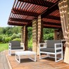 Mykonos Club Seating Set 3 piece White with Sunbrella Charcoal Cushion