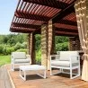 Mykonos Club Seating Set 3 piece White with Sunbrella White Cushion - Mykonos Club Seating Set 3 piece White with Sunbrella White Cushion