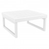 Mykonos Club Table in White with Sunbrella White Cushion - Angled