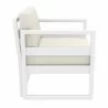 Mykonos Club Chair in White with Sunbrella White Cushion - Side Angle - Mykonos Club Chair in White with Sunbrella White Cushion - Side Angle