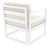 Mykonos Club Chair in White with Sunbrella White Cushion - Back Angle