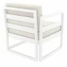 Mykonos Club Chair in White with Sunbrella White Cushion - Back Angle - Mykonos Club Chair in White with Sunbrella White Cushion - Back Angle
