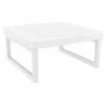 Mykonos Club Table in White with Sunbrella Taupe Cushion - Angled - Mykonos Club Table in White with Sunbrella Taupe Cushion - Angled