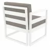 Mykonos Club Chair in White with Sunbrella Taupe Cushion - Back Angle - Mykonos Club Chair in White with Sunbrella Taupe Cushion - Back Angle
