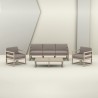 Mykonos 5 Person Lounge Set Taupe with Sunbrella Taupe Cushion