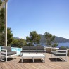 Mykonos 5 Person Lounge Set  White with Sunbrella Charcoal Cushion