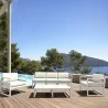 Mykonos 5 Person Lounge Set White with Sunbrella Natural Cushion - Mykonos 5 Person Lounge Set White with Sunbrella Natural Cushion