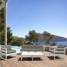 Mykonos 5 Person Lounge Set White with Sunbrella Taupe Cushion