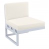 Compamia Mykonos Extension Silver with Sunbrella Natural Cushion - Angled with Cushion