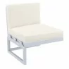 Compamia Mykonos Extension Silver with Sunbrella Natural Cushion - Angled with Cushion - Compamia Mykonos Extension Silver with Sunbrella Natural Cushion - Angled with Cushion