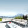 Compamia Mykonos Extension Silver with Sunbrella Natural Cushion - Lifestyle - Compamia Mykonos Extension Silver with Sunbrella Natural Cushion - Lifestyle