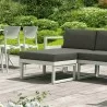 Mykonos Ottoman White with Sunbrella Canvas Charcoal Cushion - Mykonos Ottoman White with Sunbrella Canvas Charcoal Cushion