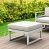 Mykonos Ottoman White with Sunbrella Canvas Natural Cushion - Mykonos Ottoman White with Sunbrella Canvas Natural Cushion