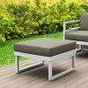 Mykonos Ottoman White with Sunbrella Canvas Taupe Cushion - Mykonos Ottoman White with Sunbrella Canvas Taupe Cushion
