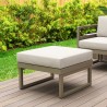 Mykonos Ottoman Taupe with Sunbrella Canvas Natural Cushion - Mykonos Ottoman Taupe with Sunbrella Canvas Natural Cushion