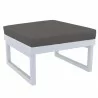 Compamia Mykonos Ottoman Silver with Sunbrella Charcoal Cushion - Angled - Compamia Mykonos Ottoman Silver with Sunbrella Charcoal Cushion - Angled