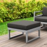 Compamia Mykonos Ottoman Silver with Sunbrella Charcoal Cushion - Lifestyle