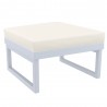 Compamia Mykonos Ottoman Silver with Sunbrella Natural Cushion - Angled View