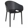Compamia Sky Pro Stacking Dining Chair in Black - Angled - Compamia Sky Pro Stacking Dining Chair in Black - Angled