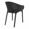 Compamia Sky Pro Stacking Dining Chair in Black - Back Angled - Compamia Sky Pro Stacking Dining Chair in Black - Back Angled