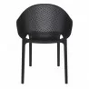 Compamia Sky Pro Stacking Dining Chair in Black - Front - Compamia Sky Pro Stacking Dining Chair in Black - Front