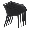 Compamia Sky Pro Stacking Dining Chair in Black - Side and Stacked