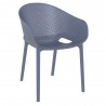 Compamia Sky Pro Stacking Dining Chair in Gray - Angled View