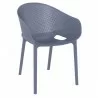 Compamia Sky Pro Stacking Dining Chair in Gray - Angled View - Compamia Sky Pro Stacking Dining Chair in Gray - Angled View