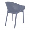 Compamia Sky Pro Stacking Dining Chair in Gray - Back Angle