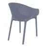 Compamia Sky Pro Stacking Dining Chair in Gray - Back Angle - Compamia Sky Pro Stacking Dining Chair in Gray - Back Angle