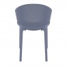 Compamia Sky Pro Stacking Dining Chair in Gray - Back