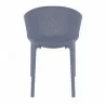 Compamia Sky Pro Stacking Dining Chair in Gray - Back - Compamia Sky Pro Stacking Dining Chair in Gray - Back