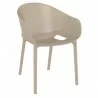 Compamia Sky Pro Stacking Dining Chair in Taupe - Angled - Compamia Sky Pro Stacking Dining Chair in Taupe - Angled