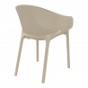 Compamia Sky Pro Stacking Dining Chair in Taupe - Back Angled