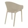 Compamia Sky Pro Stacking Dining Chair in Taupe - Back Angled - Compamia Sky Pro Stacking Dining Chair in Taupe - Back Angled