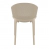 Compamia Sky Pro Stacking Dining Chair in Taupe - Back View