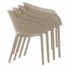 Compamia Sky Pro Stacking Dining Chair in Taupe - Side and Stacked