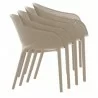 Compamia Sky Pro Stacking Dining Chair in Taupe - Side and Stacked - Compamia Sky Pro Stacking Dining Chair in Taupe - Side and Stacked