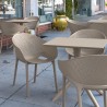 Compamia Sky Pro Stacking Dining Chair in Taupe - Lifestyle 2