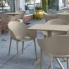 Compamia Sky Pro Stacking Dining Chair in Taupe - Lifestyle 2 - Compamia Sky Pro Stacking Dining Chair in Taupe - Lifestyle 2