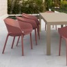 Compamia Sky Pro Stacking Dining Chair in Marsala - Lifestyle 2