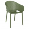 Compamia Sky Pro Stacking Dining Chair in Olive Green - Angled