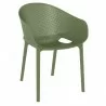 Compamia Sky Pro Stacking Dining Chair in Olive Green - Angled - Compamia Sky Pro Stacking Dining Chair in Olive Green - Angled