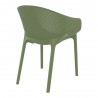 Compamia Sky Pro Stacking Dining Chair in Olive Green - Back Angled