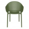 Compamia Sky Pro Stacking Dining Chair in Olive Green - Front