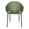 Compamia Sky Pro Stacking Dining Chair in Olive Green - Front - Compamia Sky Pro Stacking Dining Chair in Olive Green - Front