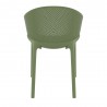 Compamia Sky Pro Stacking Dining Chair in Olive Green - Back View