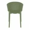 Compamia Sky Pro Stacking Dining Chair in Olive Green - Back View - Compamia Sky Pro Stacking Dining Chair in Olive Green - Back View