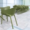 Compamia Sky Pro Stacking Dining Chair in Olive Green - Lifestyle 2